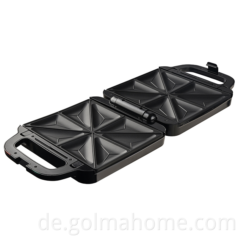 Anbolife 4 Scheiben Sandwichhersteller mit Edelstahlabdeckung Grillsandwich Maker Waffelmacher mit abnehmbarer Platte